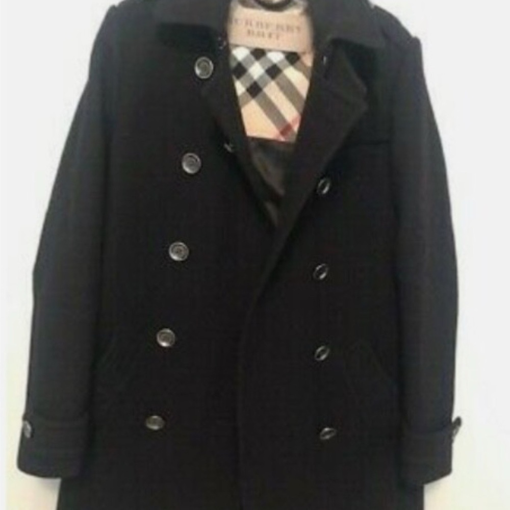 Burberry Black Wool Peacoat size 6